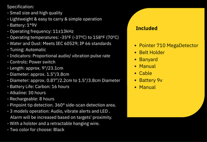 Megadetector MD-710: Waterproof Pinpointer for Precision Treasure Hunting