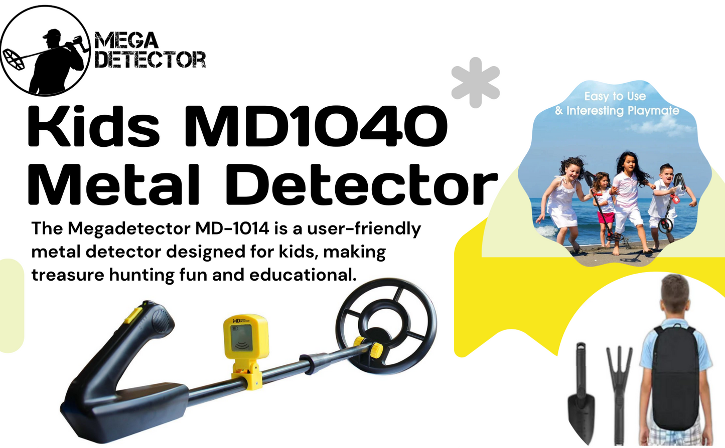 Megadetector MD-1014: Kids' Metal Detector for Fun Family Adventures