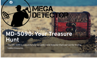 MegaDetector MD-5090: Advanced Metal Detector for Treasure Hunting, Relics, and Outdoor Exploration