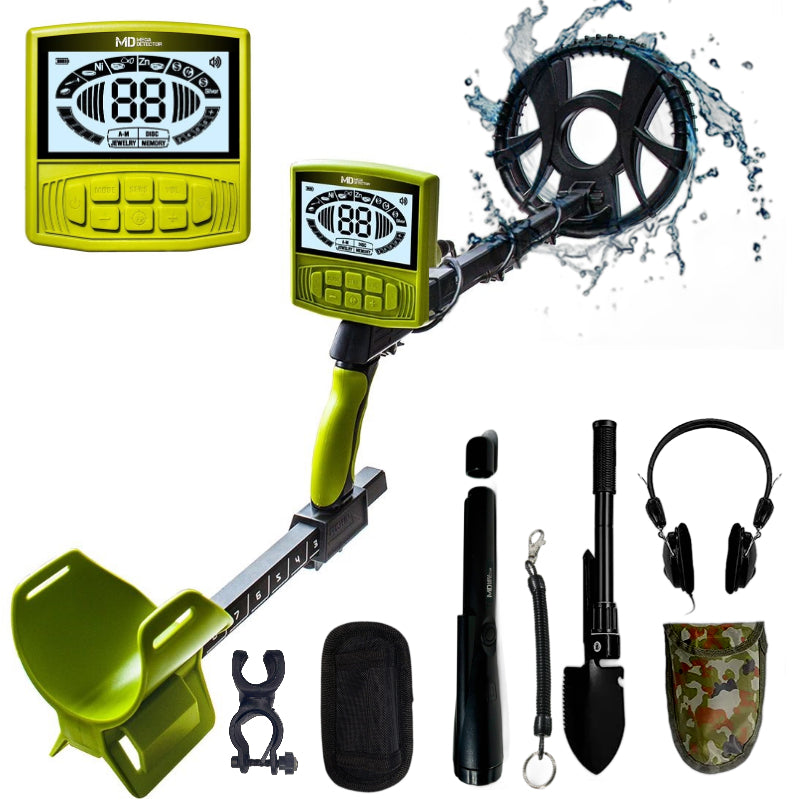 MegaDetector M55B: High-Performance Gold, Relic, and Artifact Detector with 10" Waterproof Coil, 5 Detection Modes, Large LCD Display, and Adjustable Sensitivity