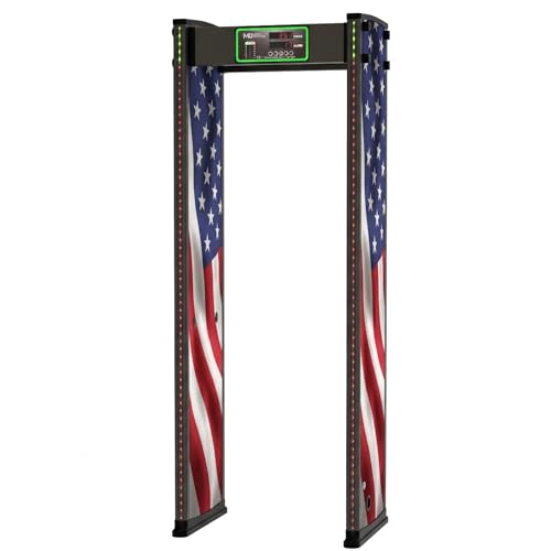 MegaDetector Walk-Through Metal Detector - 18 Zone Security Scanner for Concealed Weapons & Contraband - LED Display & People Counter, Indoor/Outdoor Checkpoint Gate for Schools, Events & Venues (USA