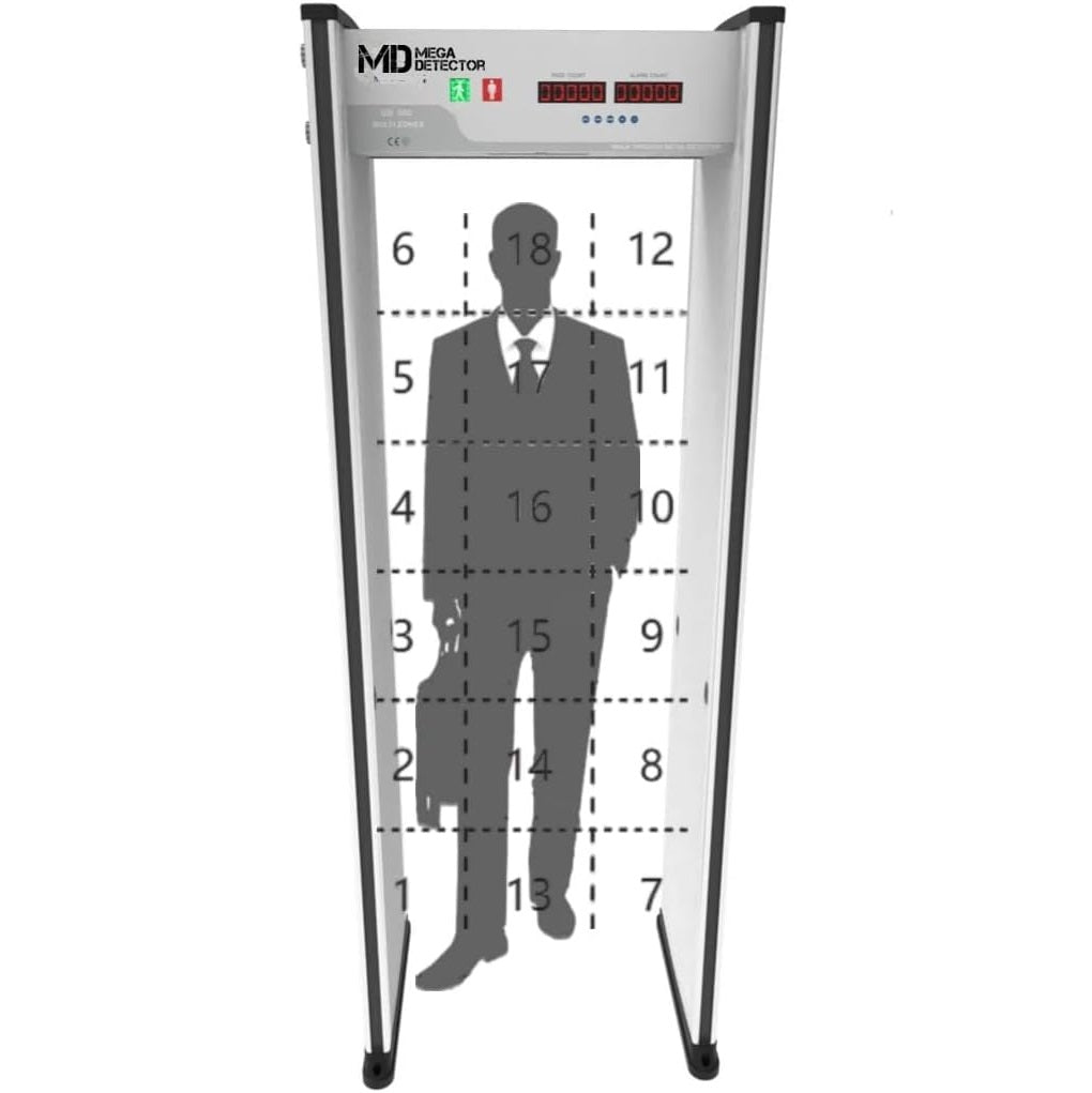 MegaDetector Walk-Through Metal Detector Door Frame MD50018Z of 18 Zones