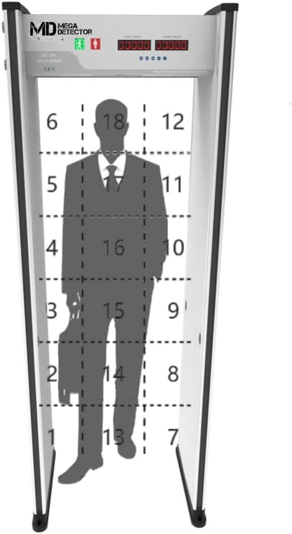 MegaDetector Walk-Through Metal Detector Door Frame MD50018Z of 18 Zones